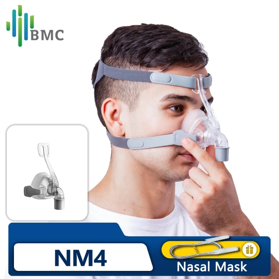 BMC CPAP หน้ากากจมูก NM4 หน้ากากปรับหมวกและหัวเข็มขัดสําหรับ CPAP Auto CPAP หน้ากากจมูก