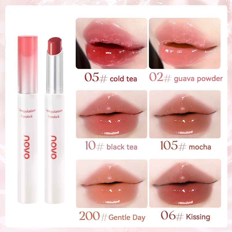 6317 (ใหม่/แท้) NOVO ลิปสติก กลอส ฉ่ำเงา ชุ่มชื่น ติดทน กันน้ำ สไตล์เกาหลี
