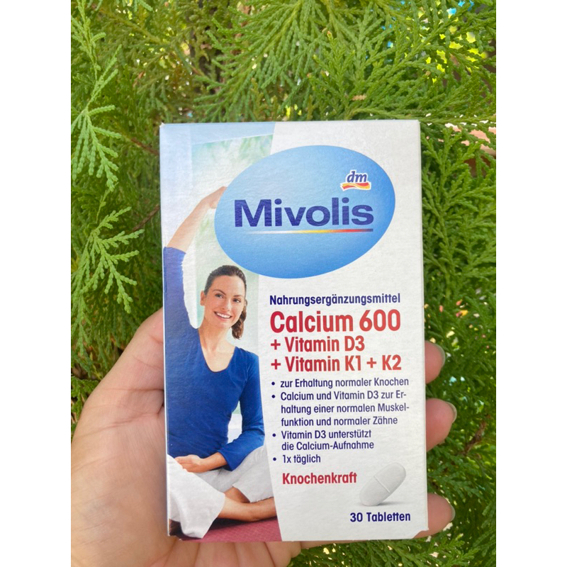 แคลเซียม600Mg ต่อเม็ดนำเข้าเยอรมัน ยี่ห้อ Mivolis calcium600+D3+ K ขนาด 30เม็ด