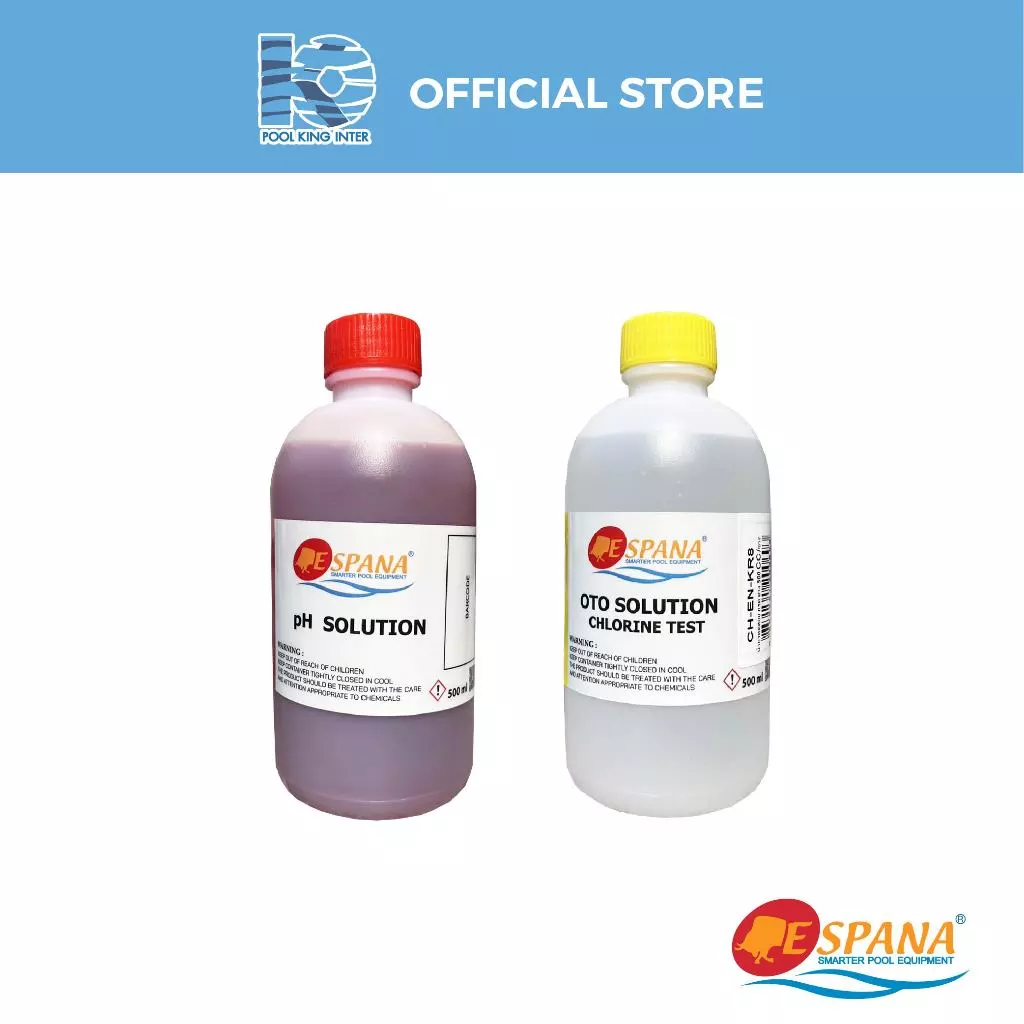 ESPANA: น้ำยาทดสอบคลอรีนและกรดด่าง (ชนิดเติม) ขนาด 500ml. REFILL CHLORINE & pH TEST