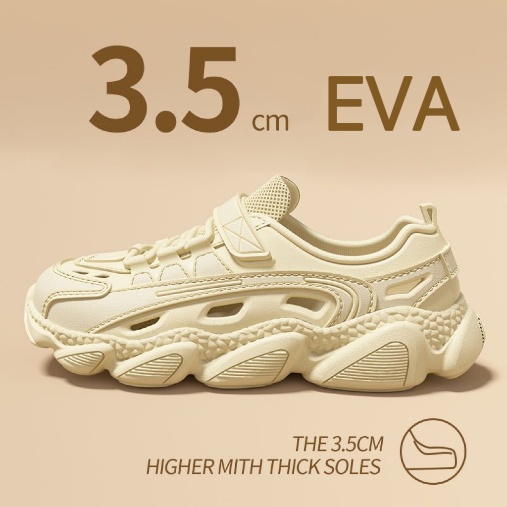 Tikp5 EVA รองเท้ายางแบบสวม ใส่ลุยน้ำ ได้ทั้งผู้ชายและผู้หญิง ไซส์35-45​ สีดำ สีครีม อินเทรนด์ ซุปเปอร์หนา เบาพิเศษ