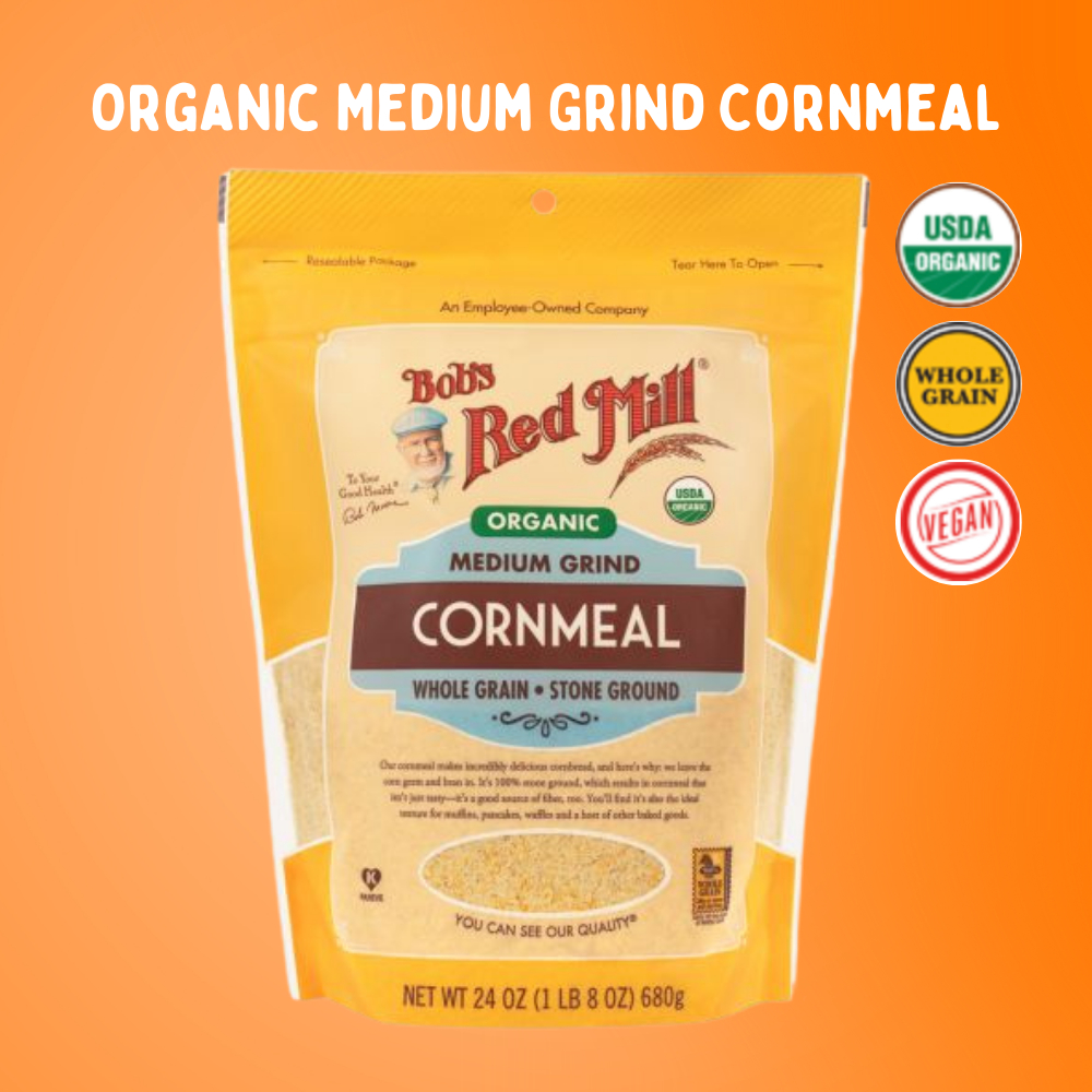 Bob's Red Mill Organic Cornmeal Medium 680g | แป้งข้าวโพดออร์แกนิก | Sunshine Market