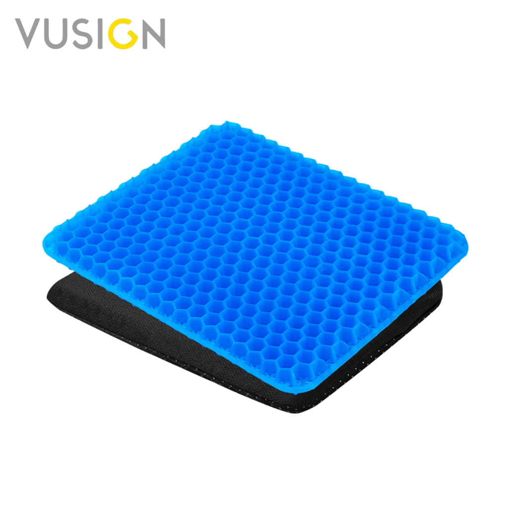 Vusign เบาะเจลรองนั่ง เบาะเจลรังผึ้ง เบาะรองนั่งในรถยนต์ เพื่อสุขภาพ ลดอาการปวดเมื่อย Cushion