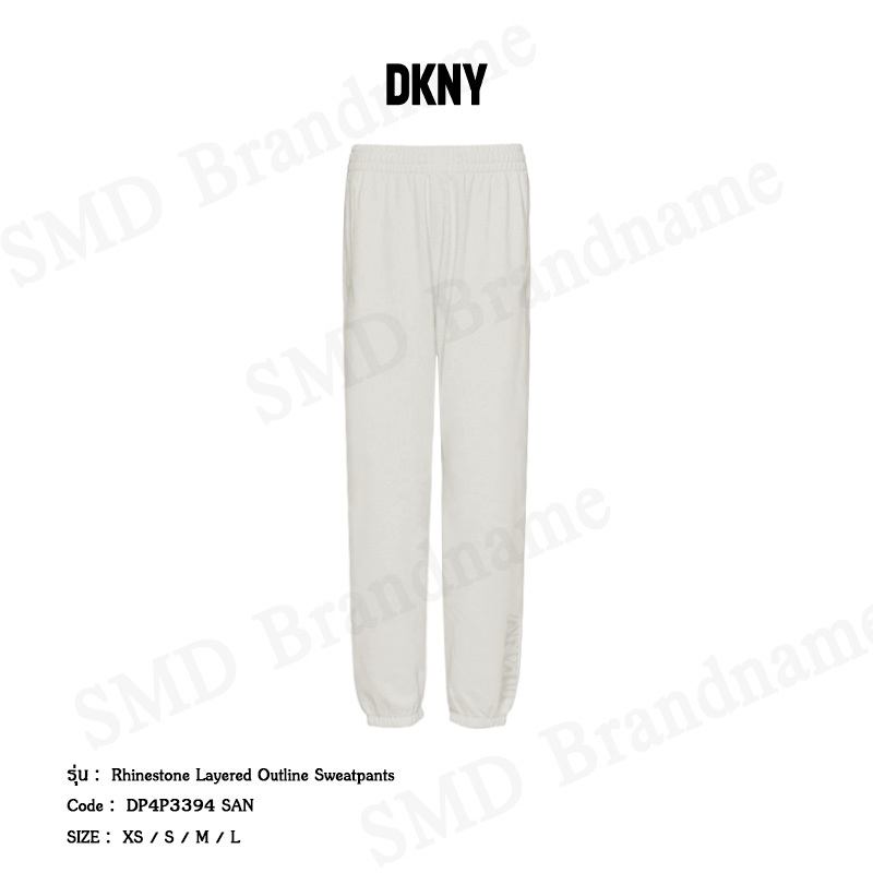DKNY Sport กางเกงลำลองขายาวผู้หญิง รุ่น Rhinestone Layered Outline Sweatpants Code: DP4P3394 SAN