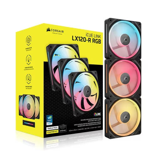 FAN (พัดลมเคส) CORSAIR iCUE Link LX120-R RGB 120mm PWM Reverse Fans (CO-9051049-WW) (CO-9051050-WW)