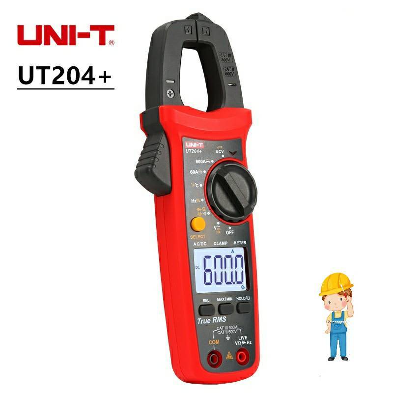 UNI-T 204+ คลิปแอมป์ แคล้มป์มิเตอร์ ดิจิตอล AC/DC 600A 600V รุ่น 204 204+ UT204 กิ๊ปแอมป์ คีบแอมป์ C