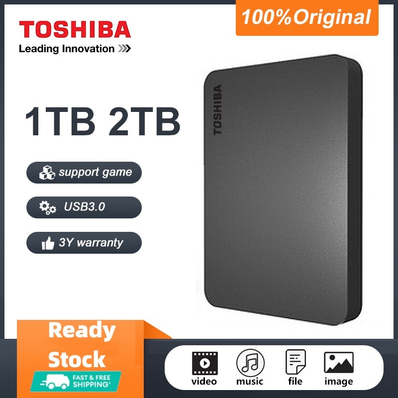 Toshiba HardDisk External 1TB 2TB Hard Drive HDD USB 3.0 ฮาร์ดดิสก์ความเร็วสูง ที่เก็บข้อมูลแบบพกพา External Harddisk