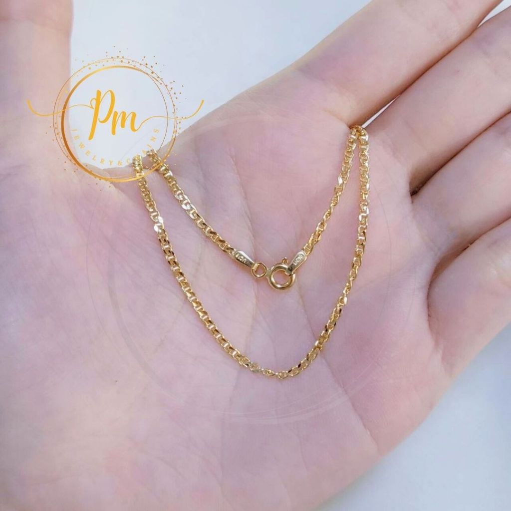 สร้อยคอทองแท้ PM ตะขอก้ามปู ทองคำแท้ 9k Italy (375) ลายเลสคาร์เทีย มีใบรับประกันจากทางร้าน