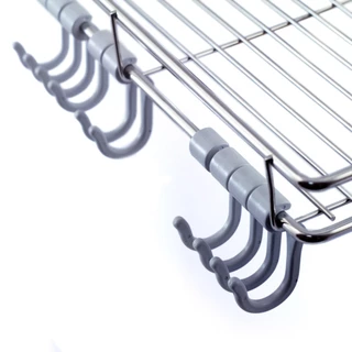 DeHUB ตะขอเสริม ตะขอเกี่ยว ตะขอแขวน ชั้นวางแสตนเลส ตะแกรงวางของ Mutil-Purpose hook - Grey 10 Pcs