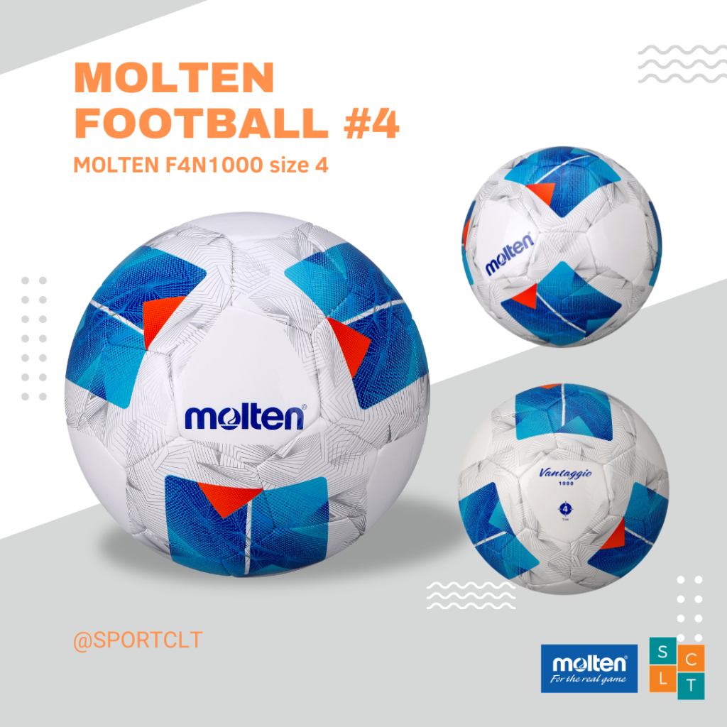 MOLTEN ลูกฟุตบอลมอลเทน TPU หนังเย็บ เบอร์ 4 รุ่น F4N1000