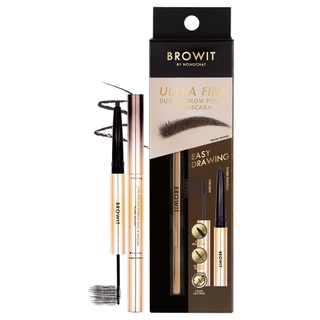 Browit อัลตร้าไฟน์ดูโอ้อายบราวเพนซิลแอนด์มาสคาร่า 0.16g+1.26g วาดคิ้วสวย ล็อกคิ้วฟู