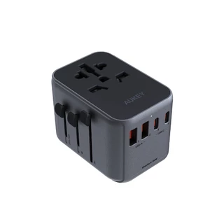 AUKEY PA-TA07 35W หัวแปลงปลั๊กต่างประเทศ 35W Travel Adapter มาพร้อม ช่อง USB-C และ USB-A