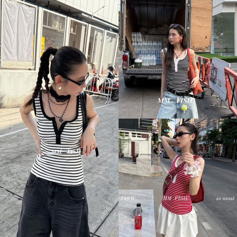 เสื้อกล้ามลายริ้ว TAG MM FISH