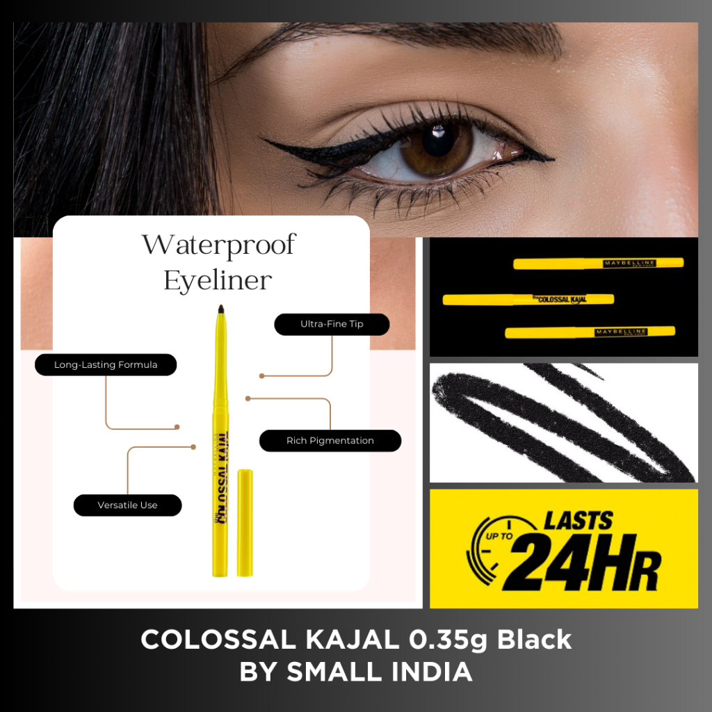 {**ส่งฟรี**} SMALL INDIA 🪄🟡 ของแท้ New York Kajal 🪄🟡 Colossal Kajal 0.35g Black