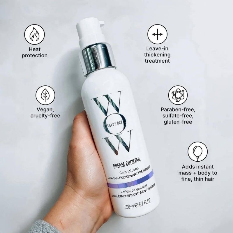 🔥โค้ดลดทักแชท🔥Color wow dream cocktai​l Carb-infused​ leave in thickening treatment 200ml​ จัดแต่งทรงเพิ่มวอลลุ่ม