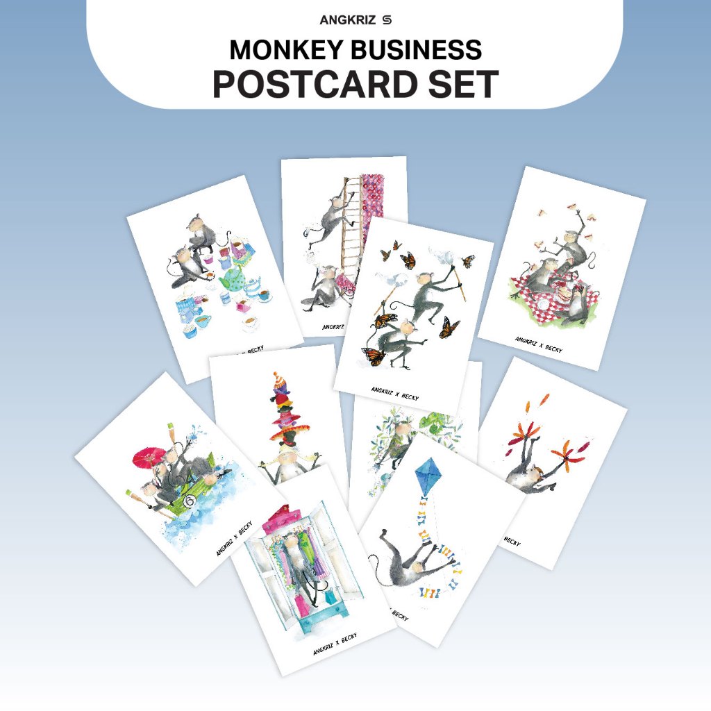 เซ็ตโปสการ์ด Monkey Business 10 แบบ