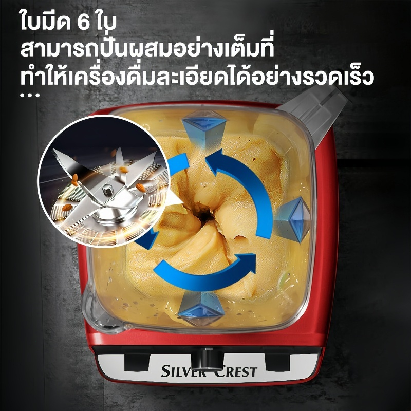 【รับประกัน50ปี】เครื่องปั่นน้ําผลไม้ เครื่องปั่นสมูทตี้ 2.5L ไฟฟ้า มอเตอร์4500W ปั่นน้ำแข็งได้ ปั่นสมูทตี้ อเนกประสงค์ - รูปที่ 5