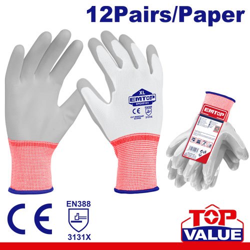 Emtop ถุงมือไนล่อนเคลือบPU รุ่น EPGV0101