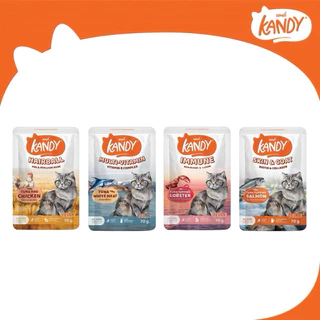 (แบบโหล)Kandy Cat Pouch in Jelly ❤️😺 แคนดี้ อาหารเปียกสำหรับแมวในเยลลี่บรรจุ 70g*12