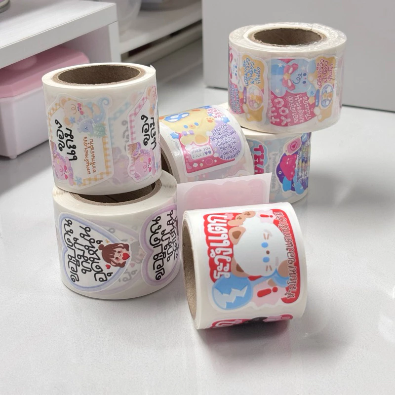 (พร้อมส่ง) สติ๊กเกอร์ติดกล่องพัสดุน่ารักๆ แบ่งขาย 20 ดวง
