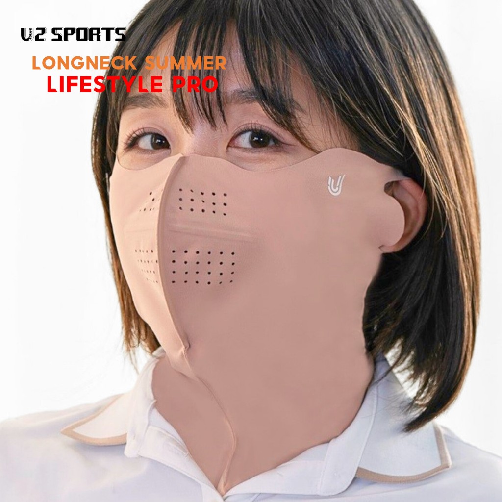 U2SPORTS Longneck Summer Lifestyle Pro หน้ากากผ้ากันแดด มีรูที่จมูกและปาก เสริมโครง ยาวปิดคอ unisex