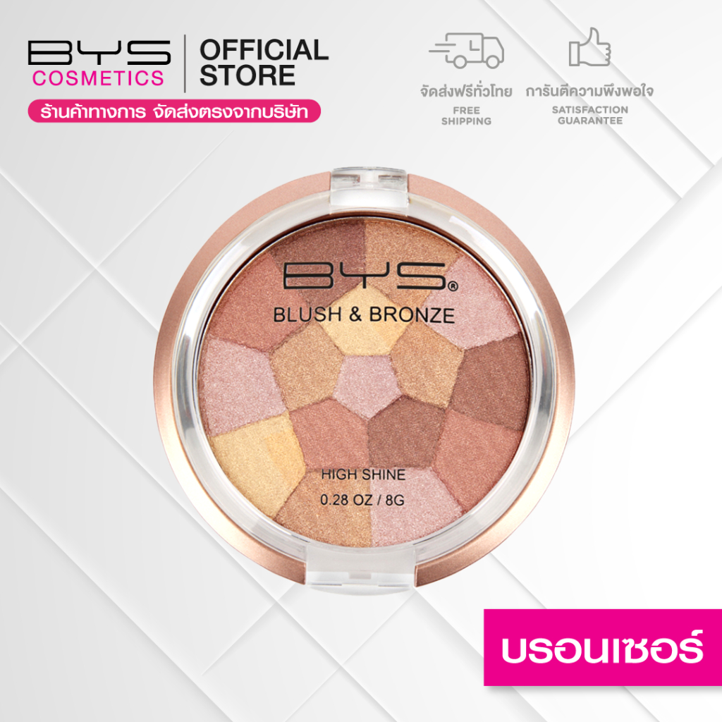 (ส่งฟรี) BYS Cosmetics Blush & Bronze Mosaic Pattern (High Shine) 0.28OZ / 8 g.