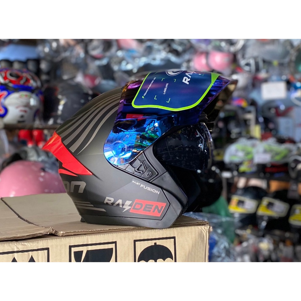 หมวกกันน็อคแบบเปิดหน้า Raiden Fusion มีแว่น 2 ชั้น