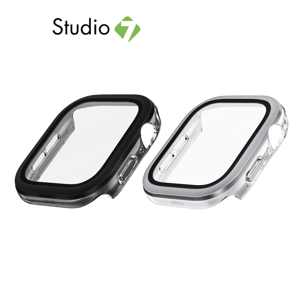 Uniq เคส Apple Watch Series 10 (42mm) Voute Tempered Glass Screen - Silver By Studio7