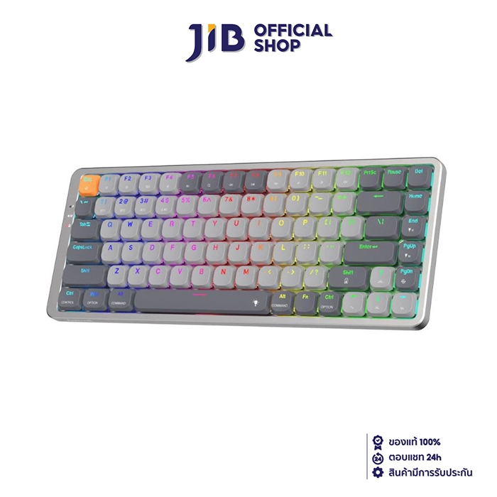 WIRELESS KEYBOARD (คีย์บอร์ดไร้สาย) REDRAGON AZURE K652 (GRAY) (LOW PROFILE RED SWITCH - RGB - EN)