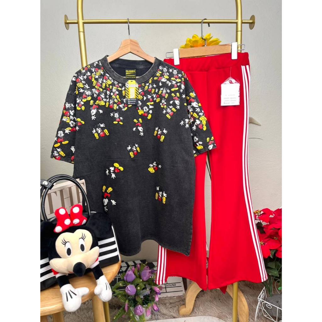 เสื้อยืดโอเวอร์ไซส์ งานผ้าฟอกวินเทจ Premium MICKEY #0003