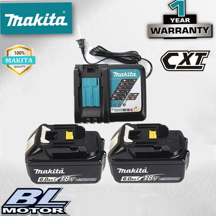 [ของแท้ 100%]แบตเตอรี่ Makita BL1860 BL1850B BL1850 BL1840 BL1830 แบตเตอรี่ของแท้18V และเครื่องชาร์จ