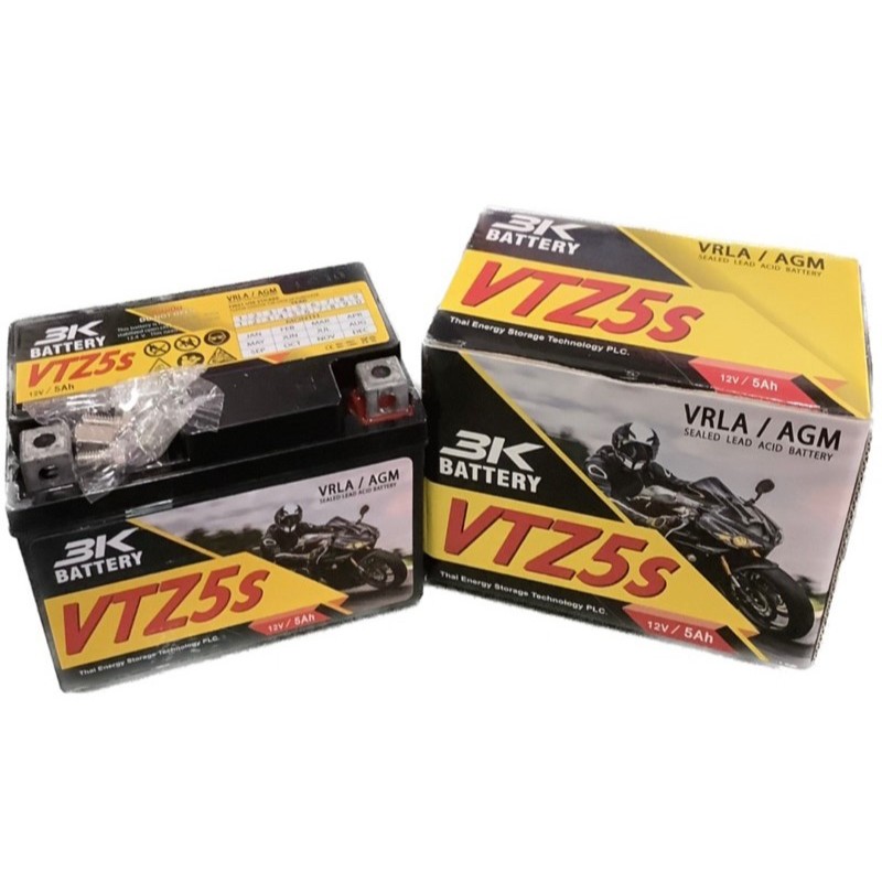 แบตตอรี่ 3K แบตเตอรี่แห้ง VTZ-5 (5 แอมป์) 12v 3K สำหรับ WAVE ทุกรุ่น,MIOใหม่,CLICk,SONIC แบตแห้ง