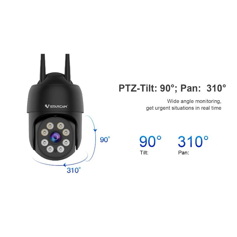 Vstarcam CS669 PLUS สีดำ (ใหม่ 2025) ความละเอียด 8 MP กล้องวงจรปิดไร้สาย Outdoor 4K UHD Color Night Vision มีAI+
