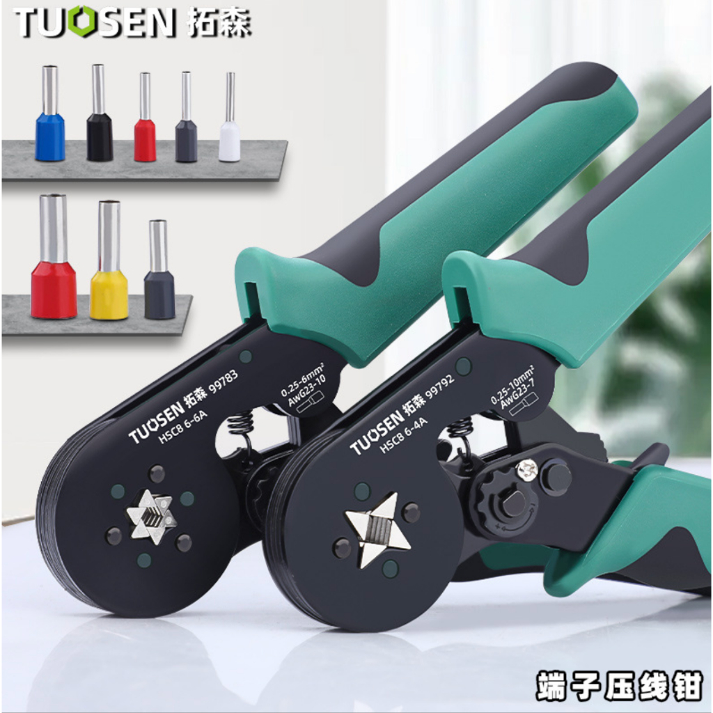 Tuosen CRIMPING คีมย้ำ หางปลา คอร์ดเอ็น  CORD END คีมเครื่องมือ 6-4/6-6 ปรับ RATCHET CRIMPING 99792 99783