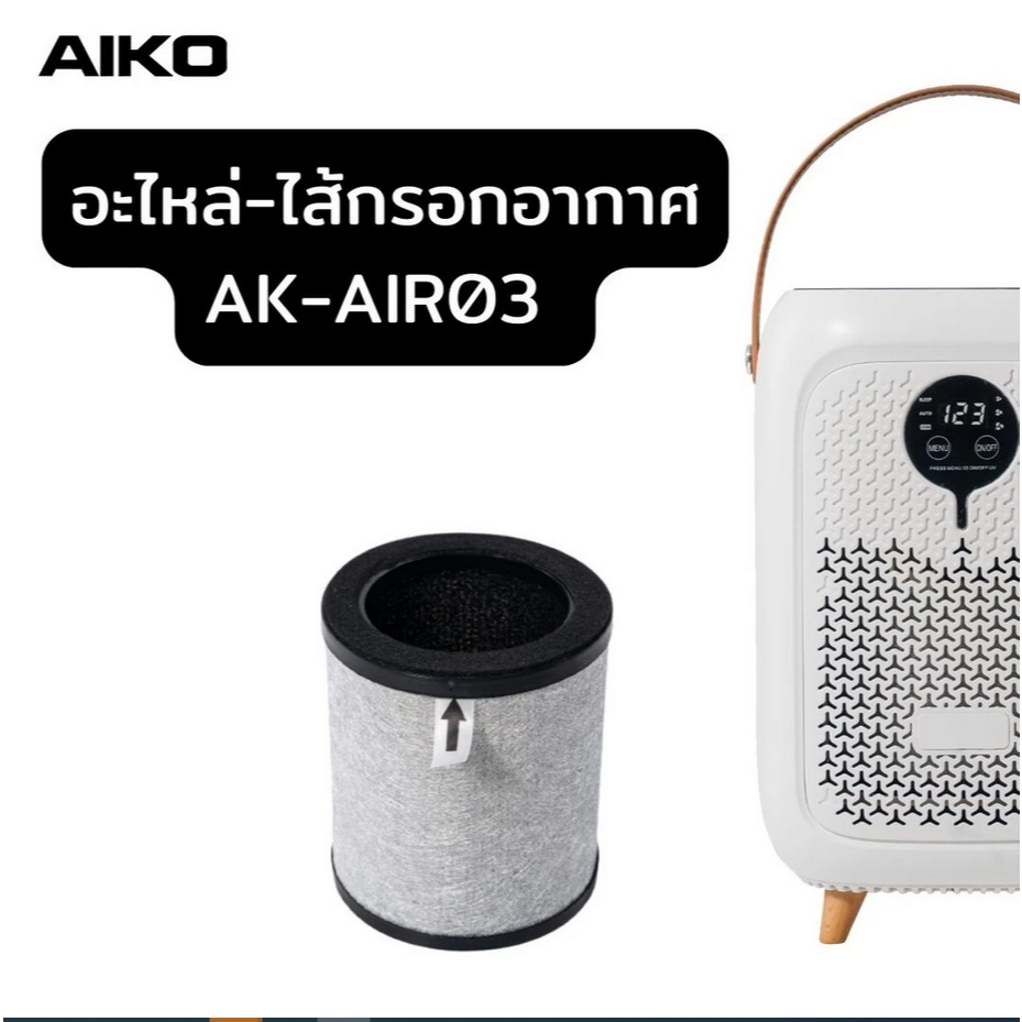 แผ่นกรอง hepa 13 PM 2.5 ใช้ได้ 2200 ชั่วโมง พื้นที่ 20 Sqm.  สำหรับ รุ่น AIKO AK-AIRO3 เครื่องฆ่าเชื