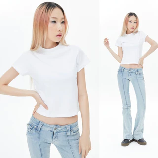 (ยืดหยุ่นสูง) : Baby Tee Cotton100% USA NO. 40