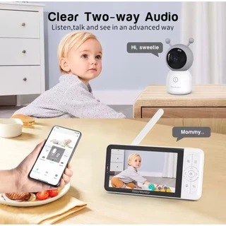Smart WiFi Baby Monitors 5.0 นิ้ว 1080p HD NightVision Remote Pan Tilt Zoom 2-Way Talk FreeSmart โทรศัพท์ App จอภาพเด็ก