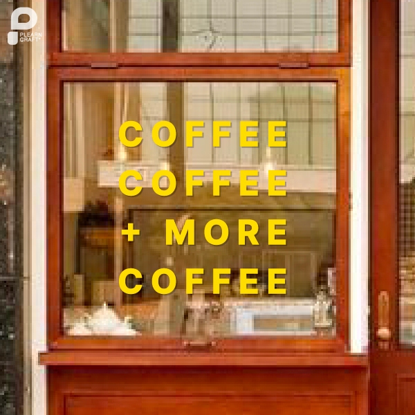 BNCF016 Coffee More Coffee สติ๊กเกอร์ Coffee More Coffee ตกแต่งร้านกาแฟ ตกแต่งคาเฟ่