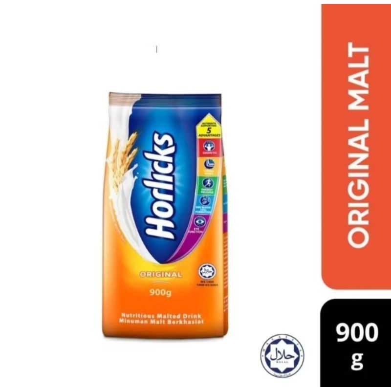 Horlicks ฮอร์ลิคส์ ผงมอล์ตสกัด พร้อมชงดื่ม ถุงใหญ่900กรัม