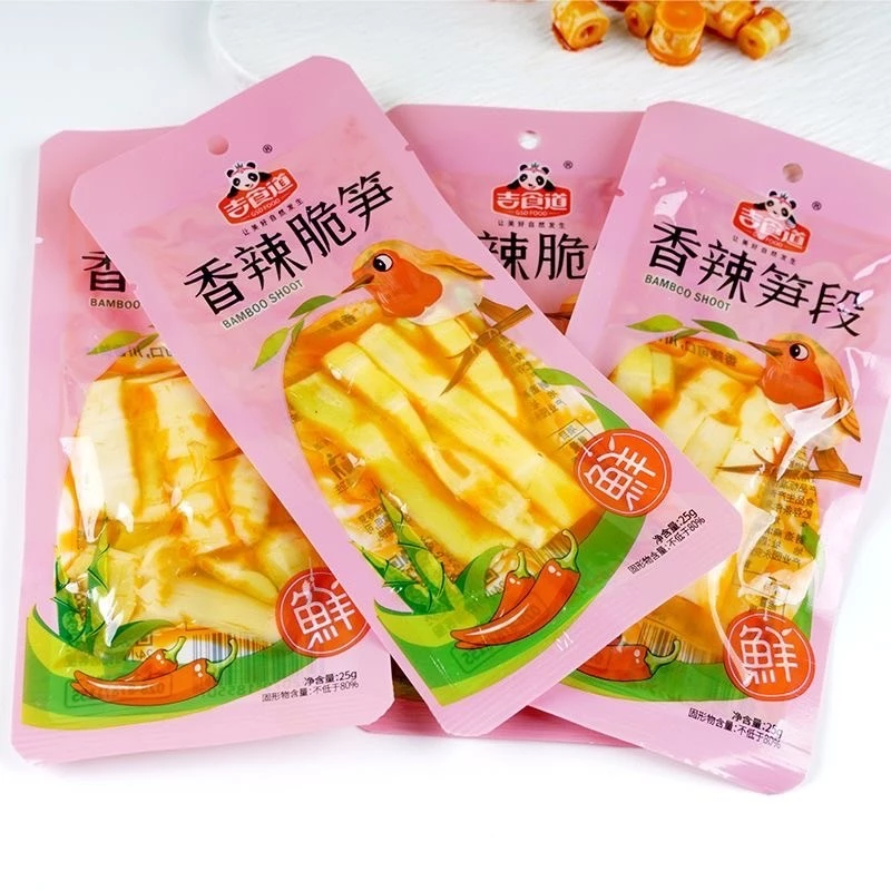 หน่อไม้รสเผ็ด หน่อไม้กรอบ ของทานเล่นพร้อมทาน25g 嫩笋小零食 thumbnail 5