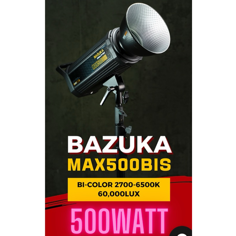 [ สต๊อกไทย ] Bazuka Max500Bis ปรับขนาดเล็กลง แรง 60,000lux ปรับอุณหภูมิสีได้