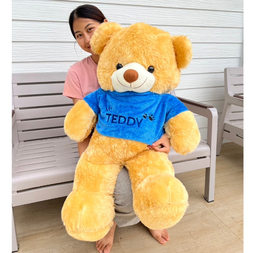 ตุ๊กตาหมีเท็ดดี้ขนปุยใส่ชุด ตัวใหญ่ ขนาด 100 ซม มี 3 สีให้เลือก รับประกันความสวย