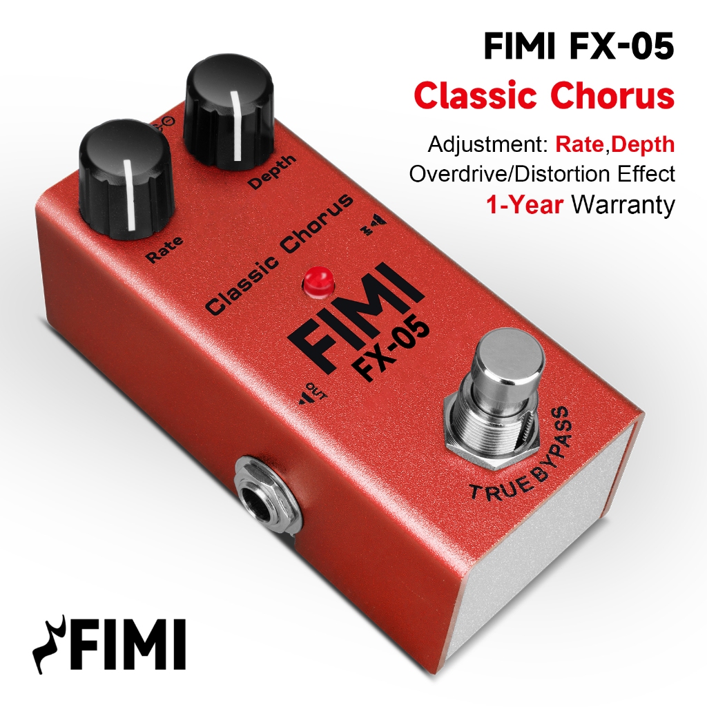FIMI FX-05 Classic chorus Effects pedal,Bass,Guitar Chorus เอฟเฟกต์.ปปรับ:Rate,Depeat.DC-9V supply. ไม่มีอะแดปเตอร์.