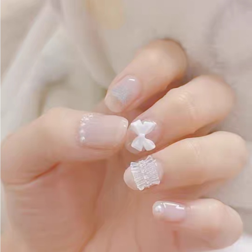 อะไหล่ติดเล็บ ผีเสื้อโบว์มุกดอกไม้หลากหลายสีสัน ตกแต่งชิ้นงานdiy ต่างๆ น่ารักๆเก๋ๆ แบ่งขาย8.2g - รูปที่ 2