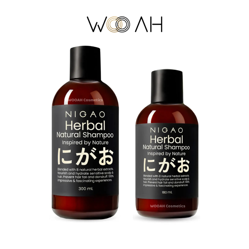 NIGAO Herbal Natural Shampoo นิกาโอะ เฮอร์บัล เนเชอรัล แชมพู สมุนไพร 180ml / 300ml
