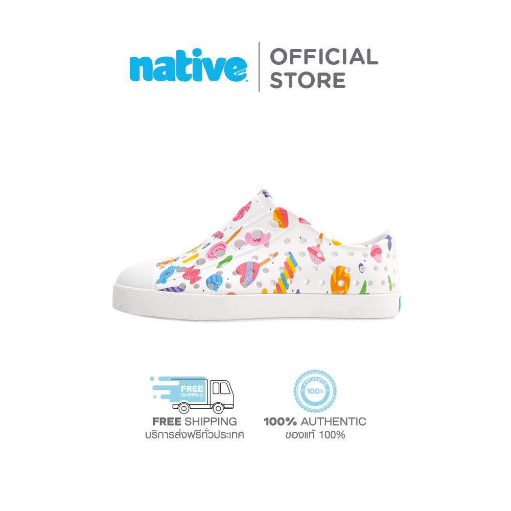 Native รองเท้ากันน้ำเด็กเล็ก EVA รุ่น Jefferson Print Shell White/Shell White/Retro Candy