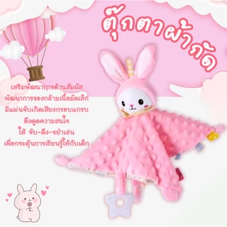 พร้อมส่ง 🇹🇭 ตุ๊กตาผ้ากอด มีขอบยางกัด ตุ๊กตาผ้ามือจับ เสริมพัฒนาการเด็กแรกเกิด พกพาสะดวก ของขวัญเด็กแรกเกิด