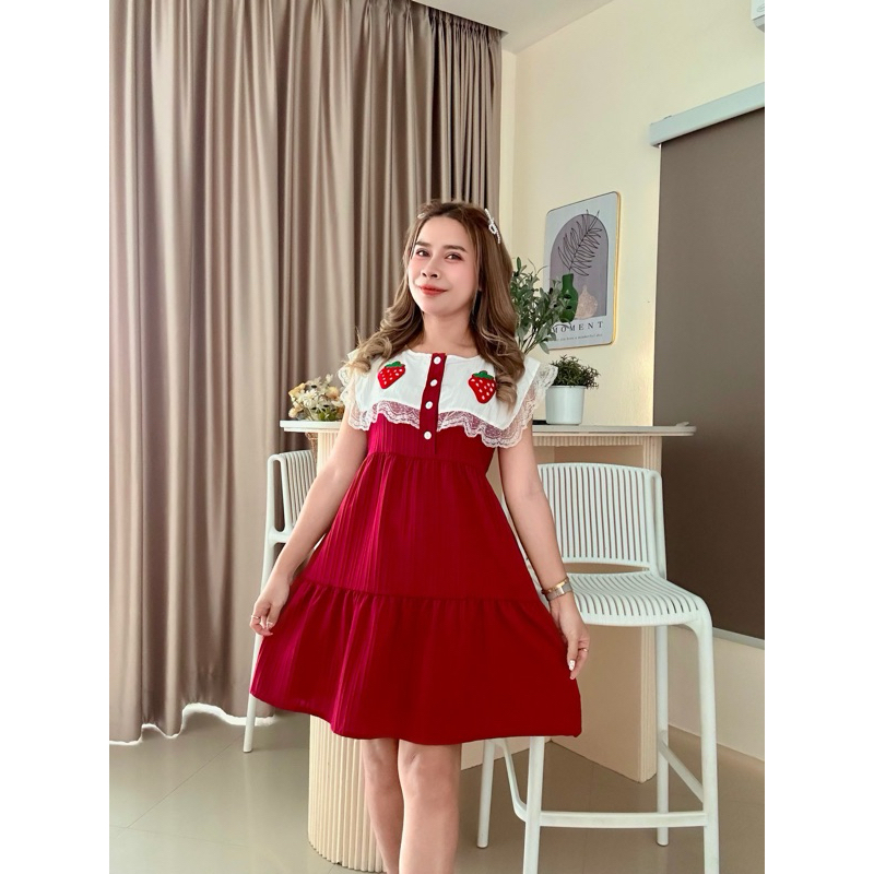 BERRY DRESS. ยาว 33นิ้ว