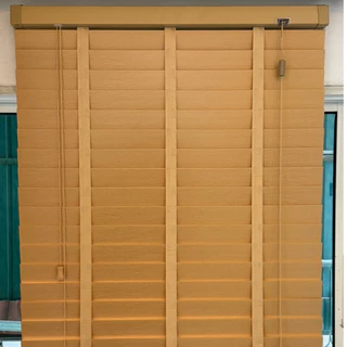 มู่ลี่กันน้ำ มู่ลี่ PVC Faux Wood - FX1003 Natural Color สีธรรมชาติ ลายไม้ ขนาดใบ 50mm.