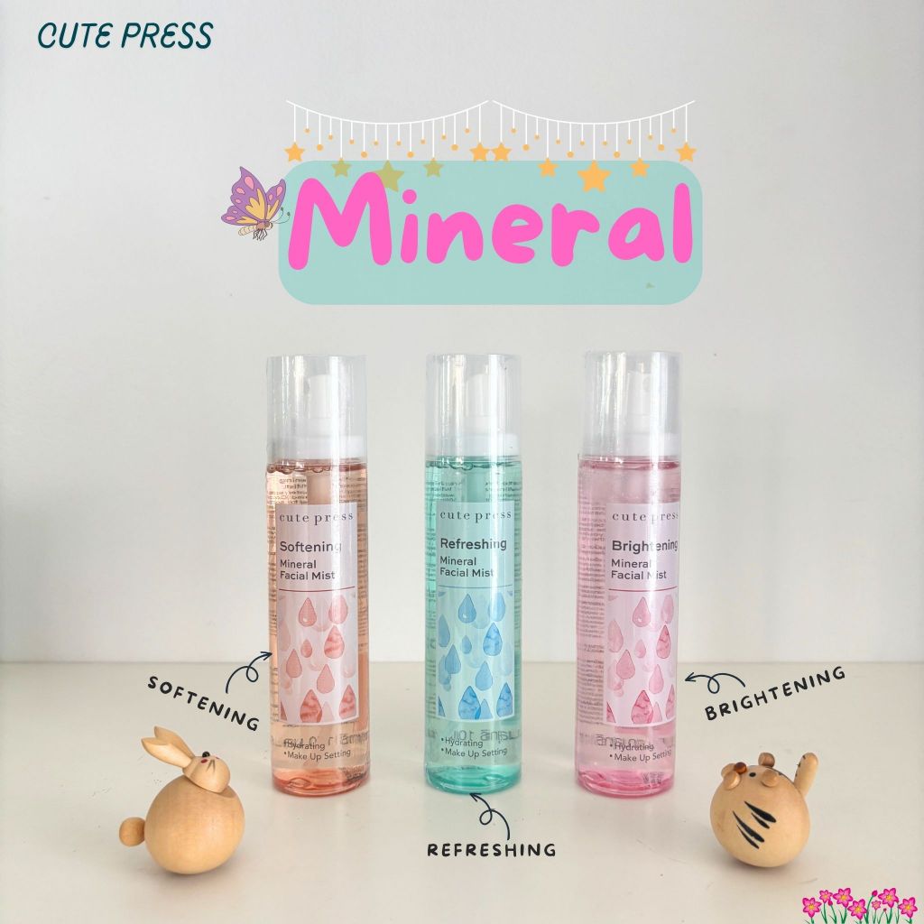 Cute Press Mineral Facial Mist 100ml คิวท์เพรส สเปรย์น้ำแร่บำรุงผิวหน้า (Brightening/Softening/Refreshing)